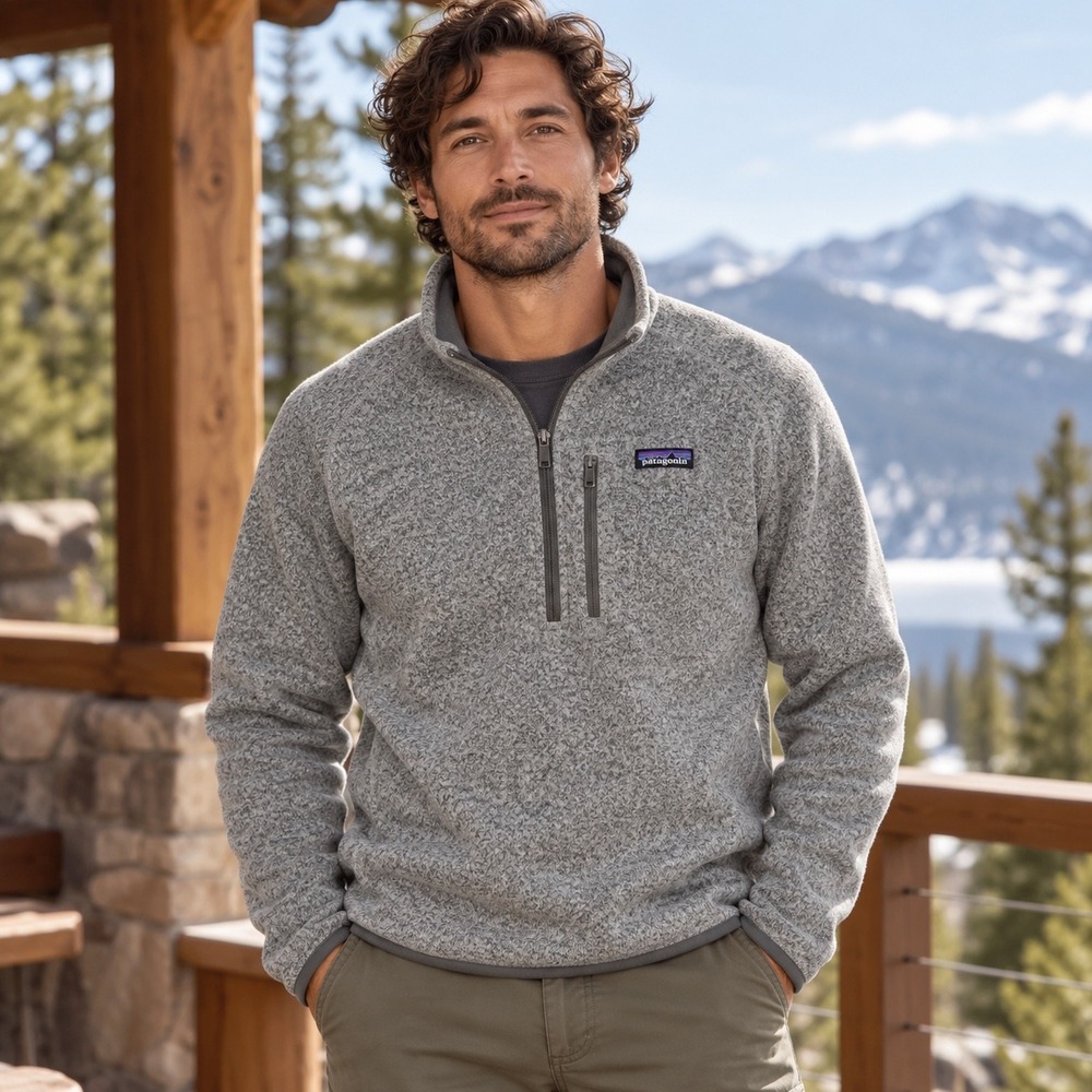 Patagonia Better Sweater Pullover Mens L Gray 1/4 Zip Fleece 25522FA16